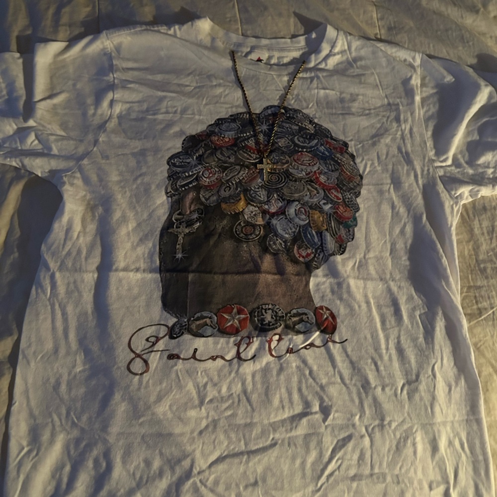 White Graphic T-Shirt with Colorful Design